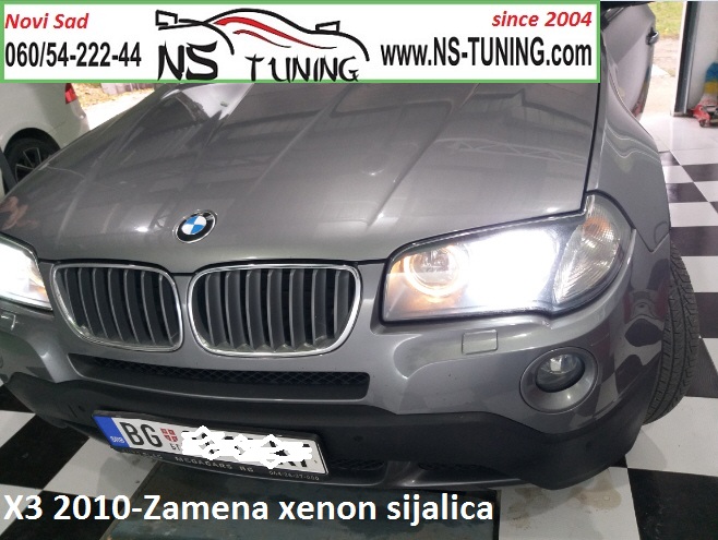 bmw x3 2008 2009 2010 2011 godiste d1s sijalica xenon far ugradnja novi sad tuning